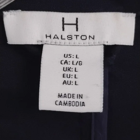 Halston Heritage Luxury Business Dark Acadamia Preppy Classic Dark Blue Blazer - Picture 9 of 16